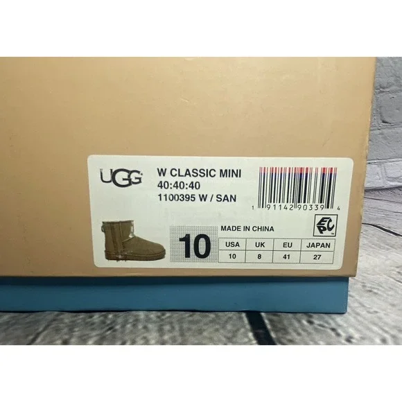 UGG Classic Mini 40:40:40 Anniversary Sand Suede Boots Size 10 Womens fits Men 8 - Picture 11 of 11